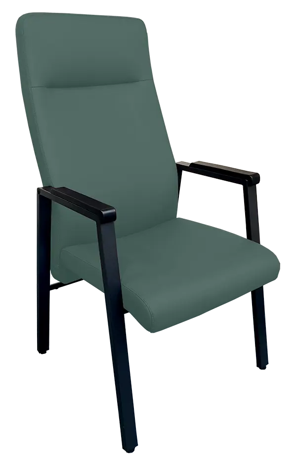 SENIOR STANDARD, seniorské konferenční křeslo, kostra černá, koženka tyrkysová